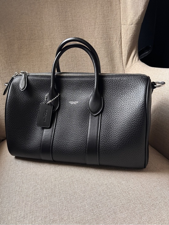 Coach Other - COACH Compass 35 in Black Pebbled Leather
